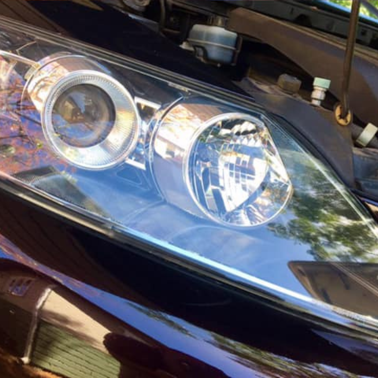 despues de pulido de faros coche